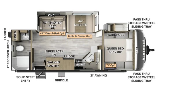 2024 FOREST RIVER ROCKWOOD 2606WS, , floor-plans-day image number 0